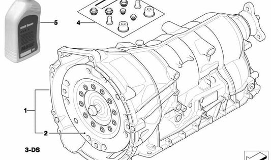 Juego de juntas OEM 24277588893 para BMW E90, E91, E92, E60, E61, F01, F02, E83, E53, E70, E71. Compatible con cajas de cambio automáticas GA6HP26Z. Original BMW.