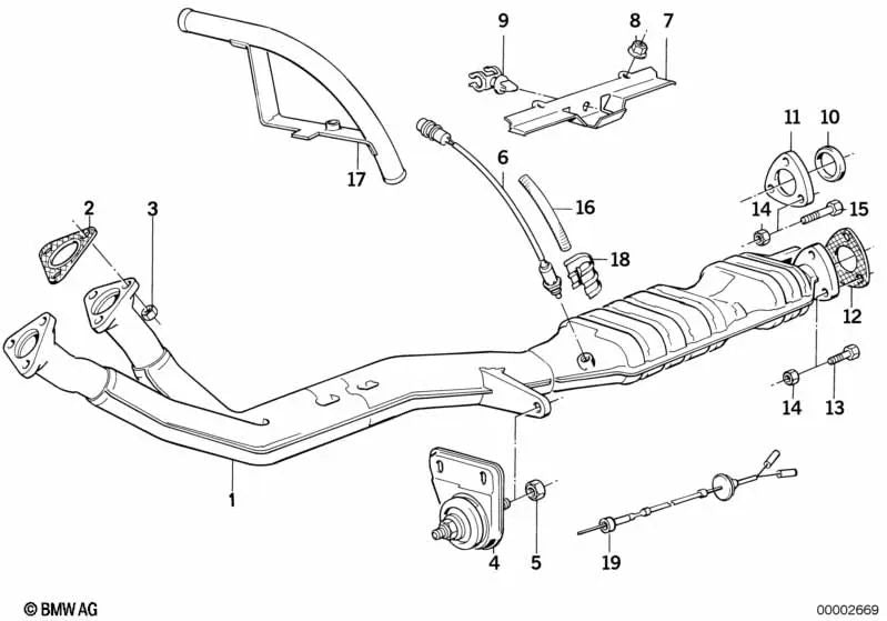 Flansch para BMW E28, E24, E23 (OEM 18111178137). BMW original