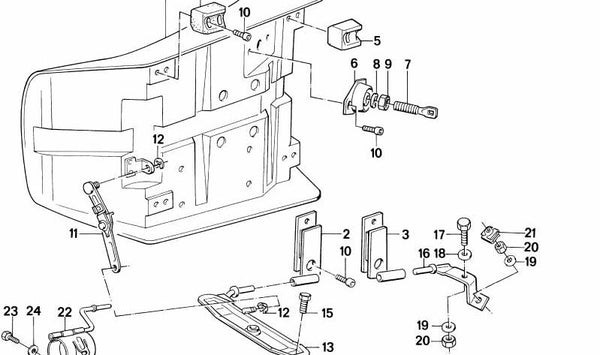 Soporte de asiento OEM 52532300330 para BMW Motorrad K 100, K 100 RS, K 100 RT (modelos KK58, años 1983-1989). Pieza original BMW Motorrad.