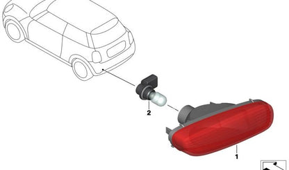 Luz trasera antiniebla izquierda OEM 63247350007 para MINI F56, F55, F57... y más. Original MINI.