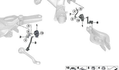 Barra de dirección delantera OEM 37148851838 para BMW G42, G20, G21, G28, G22, G23, G26. Original BMW.