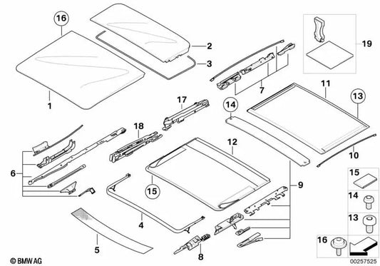 Schwebehimmel for BMW X5 E53 (OEM 54137128714). Genuine BMW