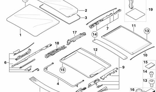 Original OEM 54107198610 wind deflector for BMW E83, E53. Fits all X3 and X5 models in these series.