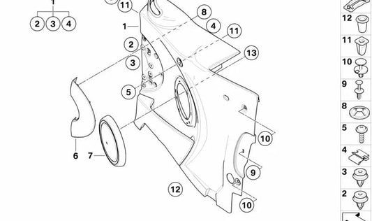 Cubierta de altavoz cromo derecha OEM 51432757986 para MINI Cabrio R57, R57 LCI. Original MINI.