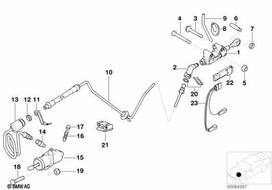 Kupplungsleitung für die BMW 5 E39 -Serie (OEM 21521164472). Original BMW.