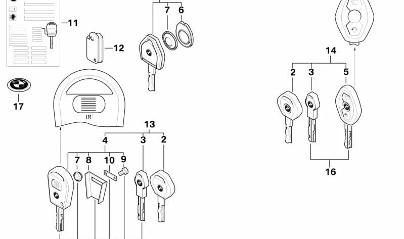 OEM Keyma 6612155753 pour BMW E46. BMW d'origine. Idéal pour renouveler le logo usé de la commande / clé de la voiture.