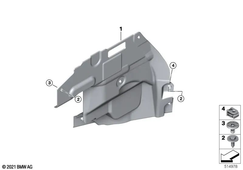 Front left steering assembly cover for BMW i I20 (OEM 51717932069). Original BMW.