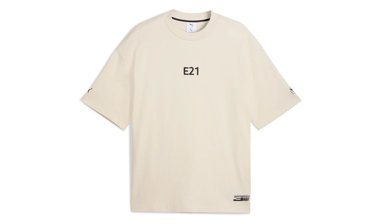 Camiseta gráfica colección 50 Years BMW Serie 3 beige talla XS-XXL OEM 80145B7E1B9 para BMW. Original BMW.