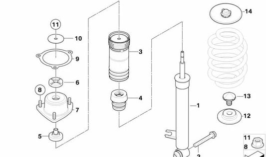 Rear left shock absorber for BMW E70 (OEM 33526781923). Original BMW