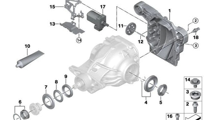 Tapa trasera del diferencial OEM 33118677753 para BMW G42, G20, G21, G22, G23, G26, G29. Compatible con versiones 230i, M240i, 320d xDrive, 320i. Original BMW.