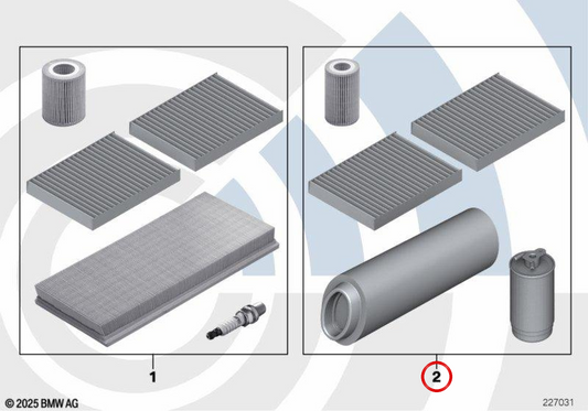 Kit de serviço de inspeção II OEM 88002157562 para BMW E39. BMW genuíno.