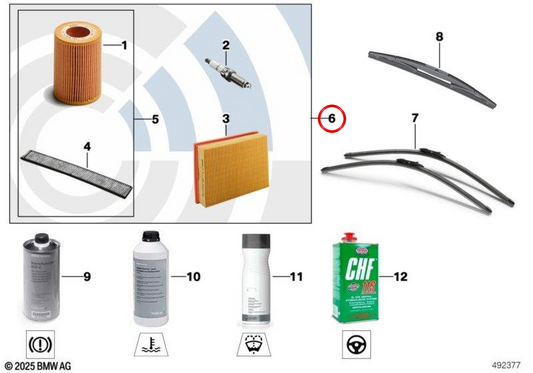 MINI Inspektions-Kit Inspection II mit Klimaanlage OEM 88002167197 für MINI R50 One, One 1.4i, One 1.6i, Cooper und R52 Cabrio Cooper ab 07/2004... und mehr. Original MINI