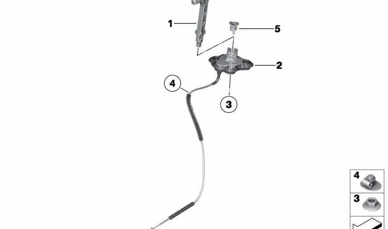 OEM 24507582067 emergency unlock lever for BMW F01, F02. Original BMW.