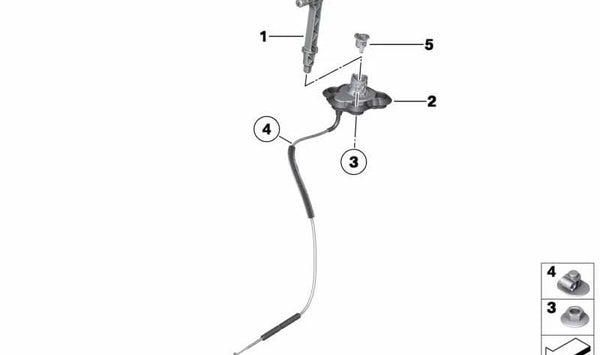 Palanca de desbloqueo de emergencia OEM 24507582067 para BMW F01, F02. Original BMW.