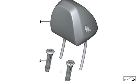 Guía de reposacabezas bloqueable OEM 52107470173 para BMW Serie 2 G42 (218i, 220d, 220i, 230i, M240i) todos los modelos desde 2021 a 2029. Pieza original BMW.