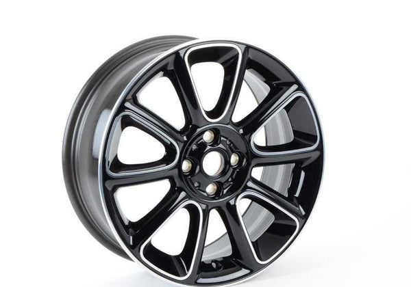 Llantas de aleación OEM 36116850504 Sandblast Turned 132 para MINI R55, R56, R57, R58, R59. Diseño bicolor negro/brillo, 17", ET48. Original MINI.
