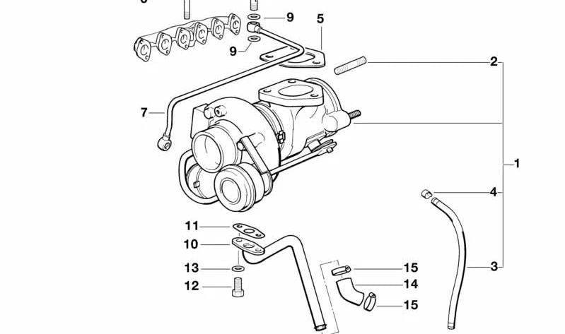 Tubería de aceite OEM 11422244507 para BMW E36, E34, E39, E38. Original BMW.