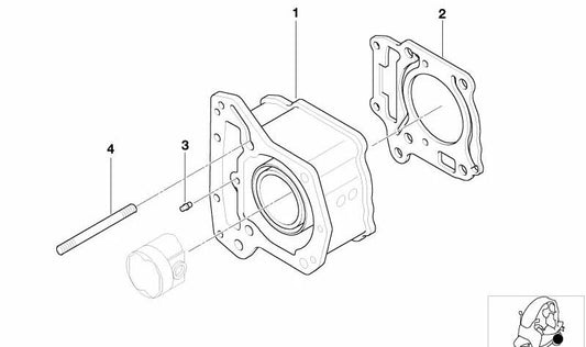 Fonge-cylindre OEM 11117651438 pour BMW BMW 125, C1 200. BMW Motorrad d'origine.