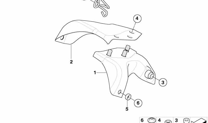 Stabilizzatore anteriore destro OEM 31427673788 per motociclette BMW F 650 CS (K14). BMW MOTORAD originale.