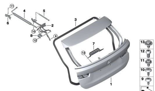 Tailgate Opening Assist for BMW 3 Series G21, G21N, G81, G81N (OEM 51247453412). Original BMW