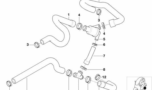 Tubo de retorno OEM 17121343036 para motos BMW C1 (10/1999 - 04/2003). Original BMW Motorrad.