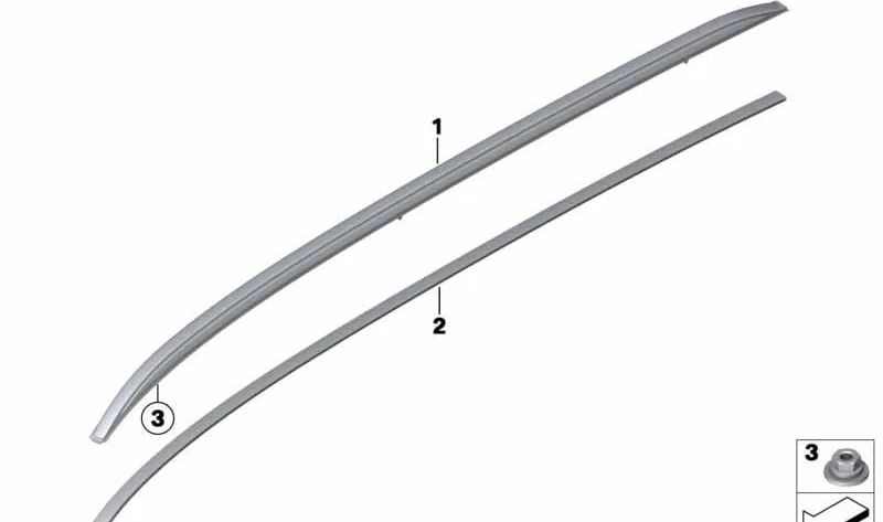Barras de techo izquierda OEM 51137316519 para BMW F31. Original BMW.