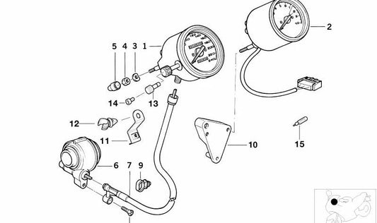 Supporto OEM 62122306642 per BMW Motorrad R 1100 RT, R 850 RT (R259), R 1150 RT, R 850 RT (RR22). BMW MOTORAD originale.