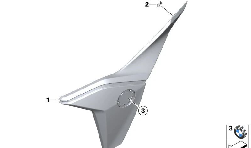 Embellecedor del radiador izquierdo OEM 46638403885 para BMW Motorrad F 900 R, F 900 R A2... y más. Original BMW Motorrad.