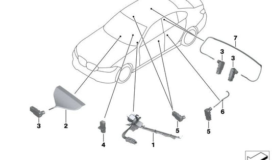 Guide léger pour la poignée de porte arrière droite OEM 63319473284 pour BMW G26. BMW d'origine.