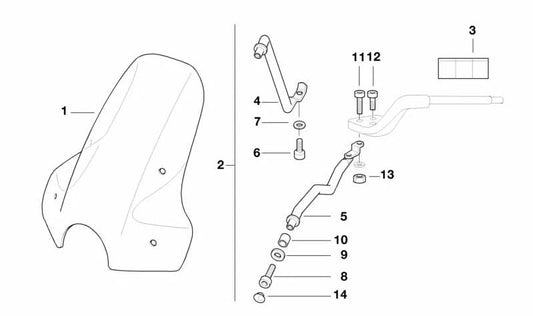 Soporte inferior derecho OEM 46632317444 para motos BMW R1100R, R850R. Original BMW Motorrad.