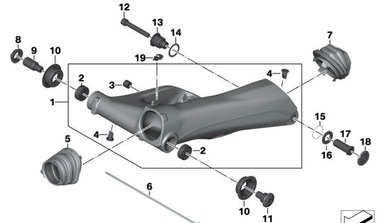 Basculante plata OEM 33177105127 para BMW Motorrad R1200GS, R1250GS, R1250GS Adventure. Original BMW Motorrad.