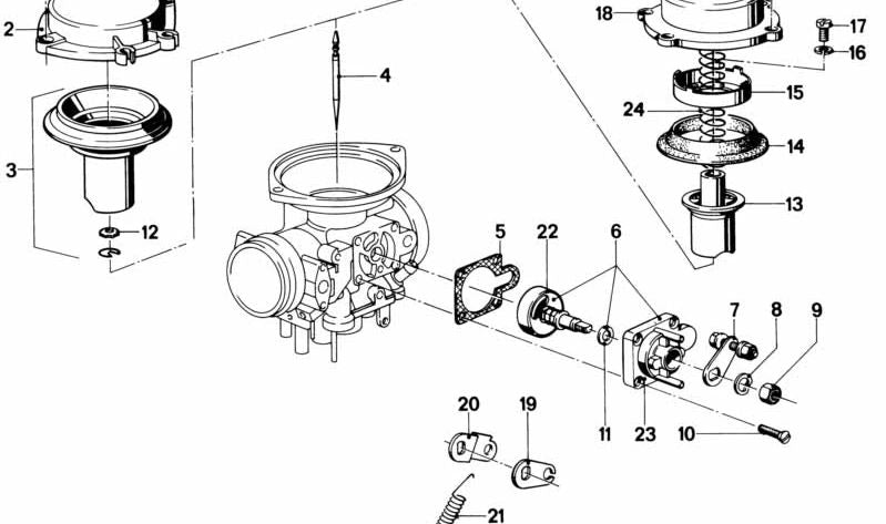 Starterkörper esquerdo OEM 13111257816 para BMW Motorrad {R248}. Peça original BMW.