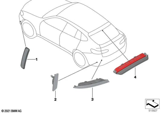 Troisième feu de freinage pour BMW X4 F98, G02 (OEM 63257423387). BMW d'origine