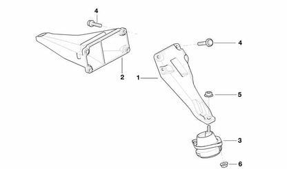 Soporte del motor con brida derecha OEM 22111097252 para BMW Serie 7 E38 728i (1995–2001) con motor M52. Original BMW.