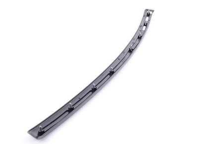 Decorative Molding Left Door OEM 51416986217 For BMW E92, E92N, E93, E93N. Black diamond finish. Original BMW piece.