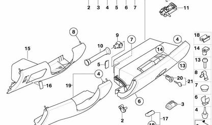 Soporte de clavija para guantera OEM 51167075868 para MINI R50, R52, R53. Original MINI.