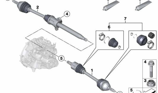 Juego de reparación fuelle interior OEM 31609806552 para MINI R60, R61. Original MINI.