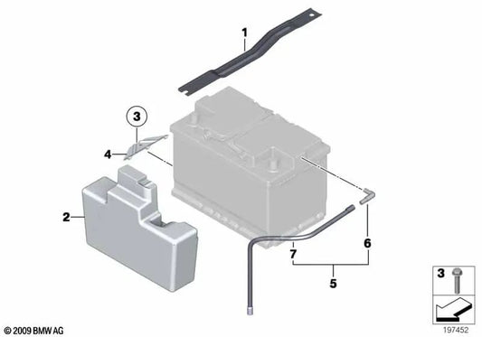 Battery rollover protection for BMW E84 (OEM 61217584733). Original BMW.