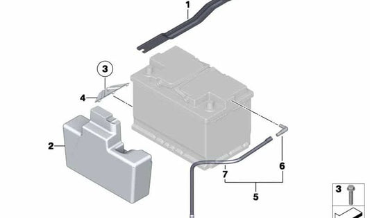 Crashpad de batería OEM 61217584734 para BMW X1 {E84} (modelos: xDrive28i, sDrive18d, sDrive18i). Repuesto original BMW.