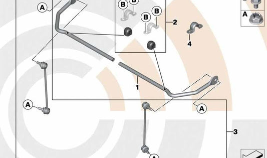 Estabilizador trasero OEM 33556754818 para MINI R50, R56, Clubman R55, Cabrio R52, Coupé R58, Roadster R59... y más. Original MINI.