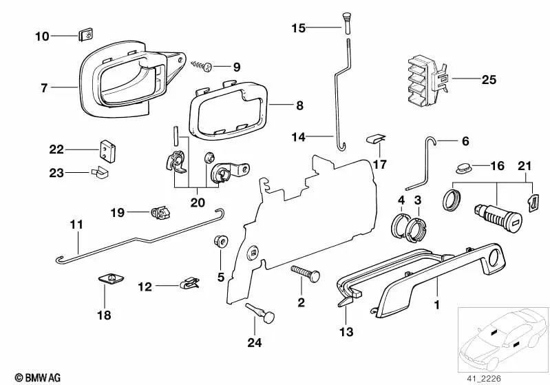 Haste de ativação para BMW 3 E36 Series (OEM 51218132887). BMW original
