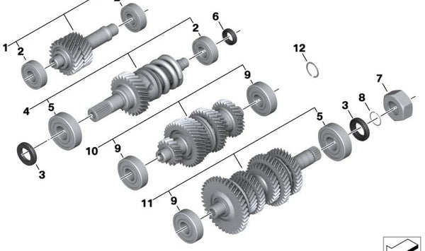 Rodamiento radial rígido OEM 23127709809 para motos BMW R 1200 GS, R nineT, R 1200 RT... y más. Original BMW Motorrad.