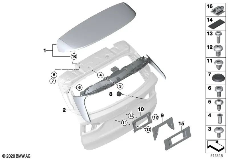 Aeroblade für BMW X1 F48, F49 (OEM 51627360536). Original BMW
