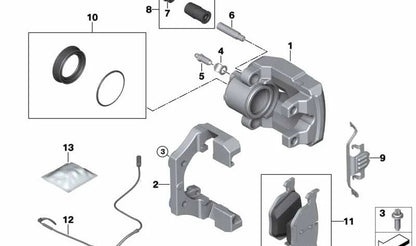 Soporte de pinza de freno trasero OEM 34216789351 para BMW E70, E71. Original BMW.