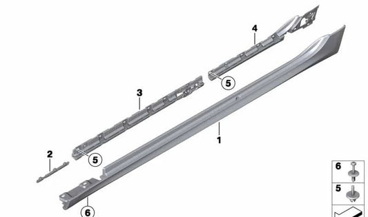 Cubierta embellecedor lateral izquierdo imprimada OEM 51778055099 para BMW F07. Compatible con modelos 520d, 530d. Original BMW.