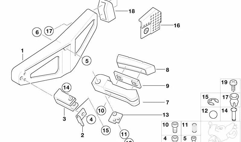 Goma descansa-pies OEM 46717654384 para motos BMW F 650 CS, R 1150 GS Adventure, R 1100 S, K 1200 RS... y más. Original BMW Motorrad.