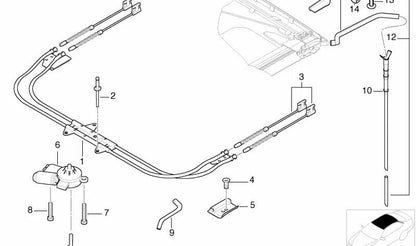 Motore del tetto solare OEM 67616928756 per BMW E46, E38, Mini R50, R53. BMW originale e Mini.