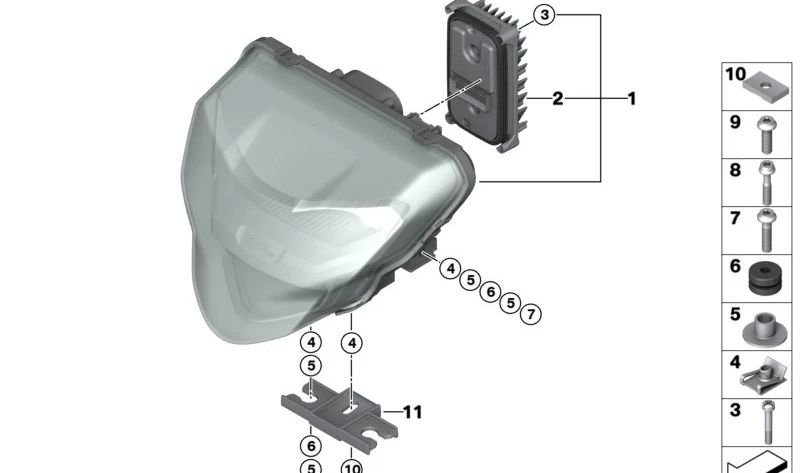 Unidad de mando faro LED OEM 63128557260 para motos BMW R 1200 GS, F 750 GS, S 1000 RR... y más. Original BMW Motorrad.