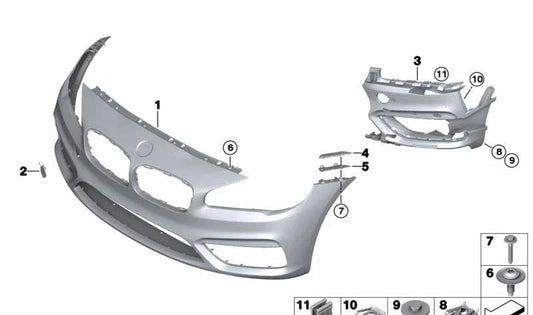 Soporte derecho luz antiniebla OEM 51117376982 para BMW F45 y F46. Original BMW.
