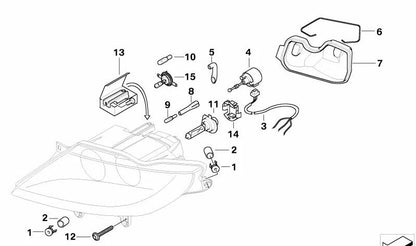 Right headlight protection cover for BMW Z4 E85, E86 (OEM 63126928414). Original BMW